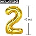 Jonhamwelbor 21 Number Balloons Gold Big Giant Jumbo Number 21 Foil Mylar Balloons for 12th or 21st Birthday Party Supplies 21 Anniversary Events Decorations - Image 2