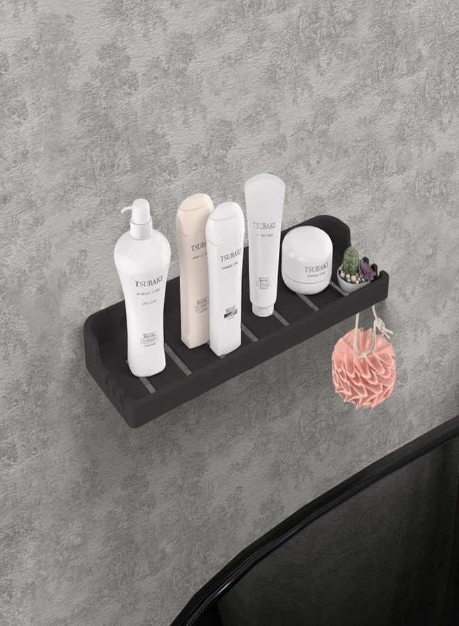 MASTER BATH رف دش MASTER BATH QM129 UF، ملحقات حمام، رف دش سيراميك أبيض، أرفف حمام، ملحقات، رف دش فاخر، منظم حمام (أسود) - Image 1