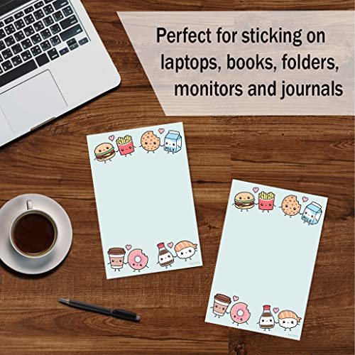 DAILY RITMO Cute Kawaii Food Love Sticky Notes | Food Humor Notebook Notepad Note Card for Novelty Lover Gift | 50 Pages 4x6 - Image 4