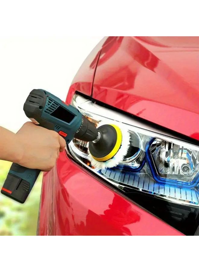 5 قطع من وسادات تلميع السيارات البيضاء مجموعة أقراص مثقاب من البوليستر مقاس 3 بوصة للعناية بالطلاء والتشميع - Image 2