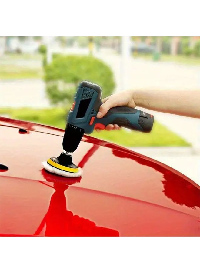 5 قطع من وسادات تلميع السيارات البيضاء مجموعة أقراص مثقاب من البوليستر مقاس 3 بوصة للعناية بالطلاء والتشميع - Image 5