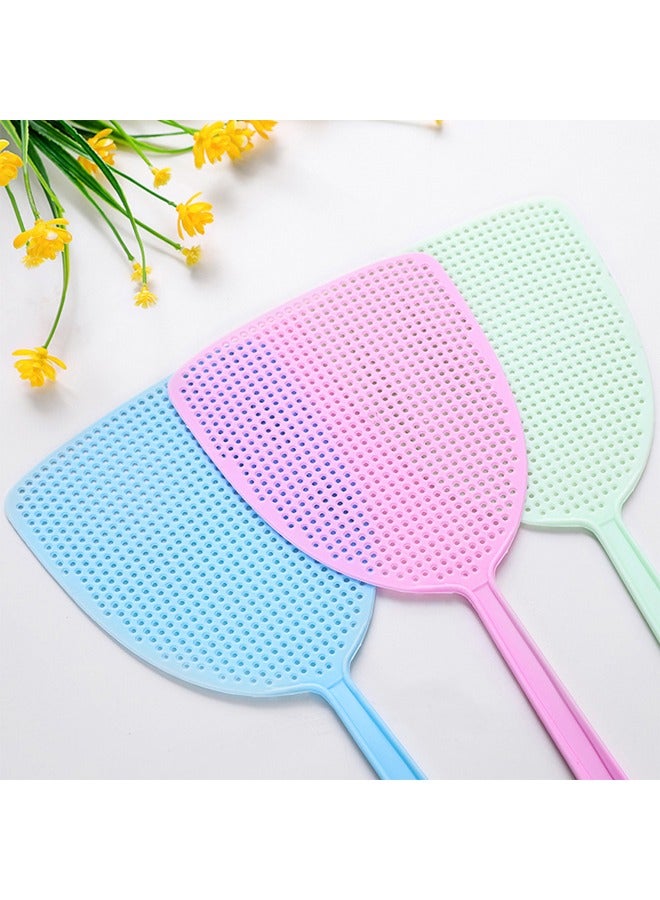 GUSGU Plastic Fly Swatters 4pcs, Strong Durable Flexible Long Handle Manual Fly Swatters Set, Home and Kitchen Helper FlySwatter Assorted Colors.  - Image 4