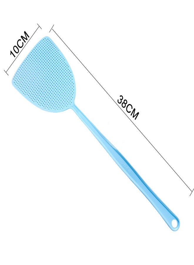 GUSGU Plastic Fly Swatters 4pcs, Strong Durable Flexible Long Handle Manual Fly Swatters Set, Home and Kitchen Helper FlySwatter Assorted Colors.  - Image 2