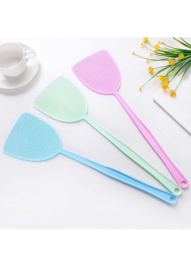 GUSGU Plastic Fly Swatters 4pcs, Strong Durable Flexible Long Handle Manual Fly Swatters Set, Home and Kitchen Helper FlySwatter Assorted Colors.  - Image 3