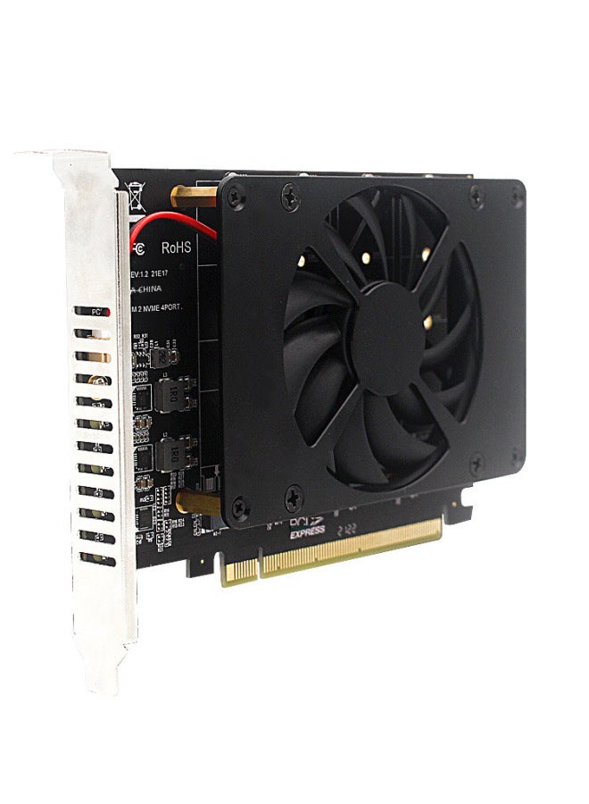 بطاقة توسيع مصفوفة RAID لـ NVMe M.2 M-Key SSD من نوع PCIe x16، محول تقسيم PCIe للوحة الأم - Image 5