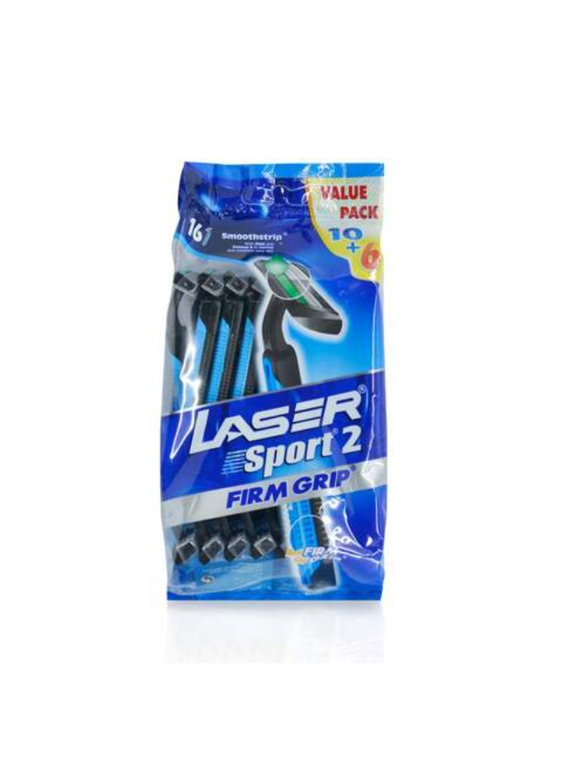 Laser Sport 2 Firm Grip Razor Value Pack 16 pieces