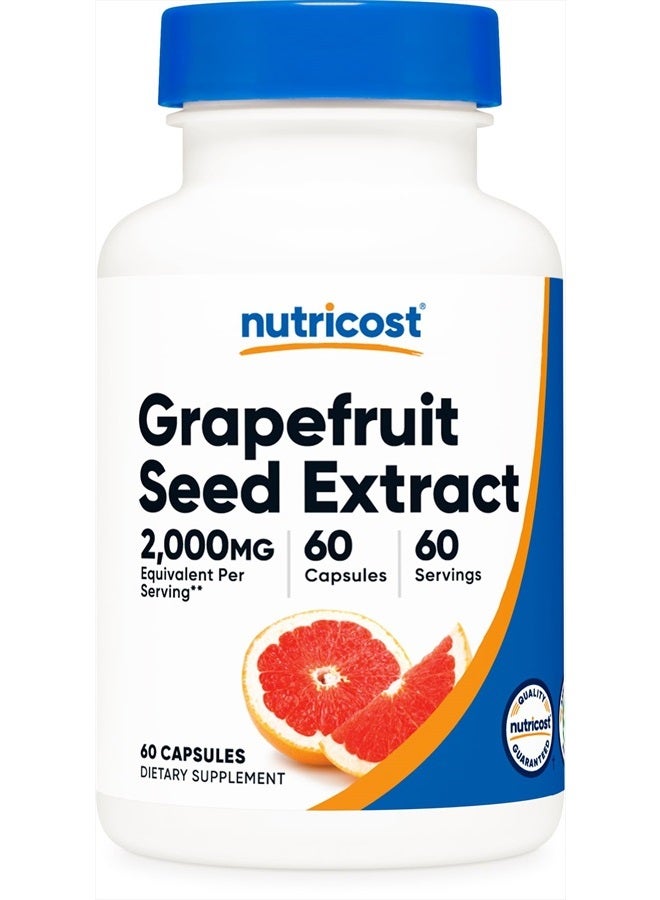Nutricost مستخلص بذور الجريب فروت 2,000 ملغ، 60 كبسولة نباتية - خالية من الغلوتين، غير معدلة وراثياً - Image 1