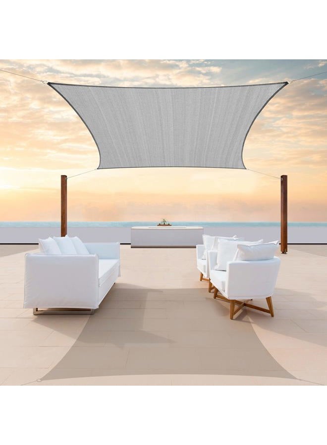 ColourTree 8' x 12' Grey Rectangle Sun Shade Sail Canopy Awning Shelter Fabric Cloth Screen - UV Block UV Resistant Heavy Duty Commercial Grade - Outdoor Patio Carport - (We Make Custom Size) - Image 1