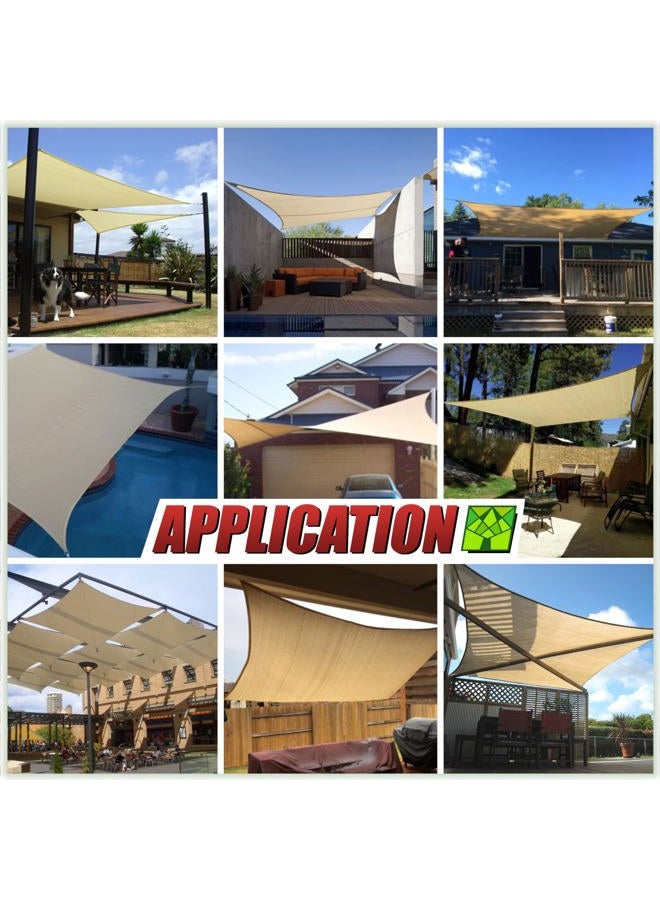 ColourTree 8' x 12' Grey Rectangle Sun Shade Sail Canopy Awning Shelter Fabric Cloth Screen - UV Block UV Resistant Heavy Duty Commercial Grade - Outdoor Patio Carport - (We Make Custom Size) - Image 4
