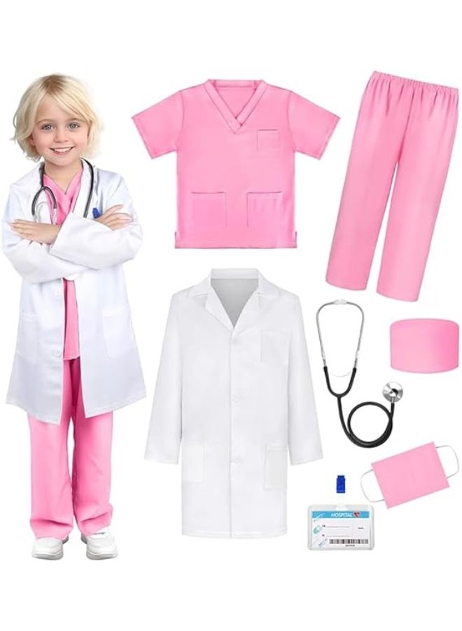 برين جيجلز طقم أزياء الطبيب BrainGiggles للأطفال - معطف مختبر مع سماعة طبية حقيقية - زيّ تظاهري للأطفال الصغار للبنات والأولاد - رائع ليوم العمل وارتداء ملابس الهالوين - Image 1
