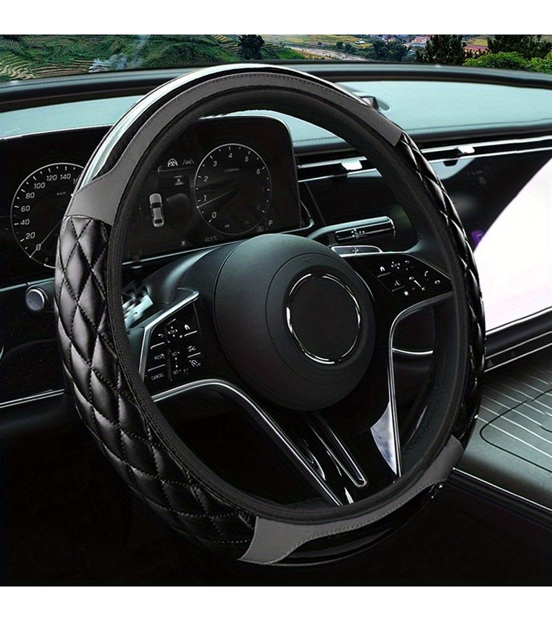 Purple Carbon Fiber Steering Wheel Cover Anti Slip Racing Nano Wear Resistant Smooth Grip - Image 5