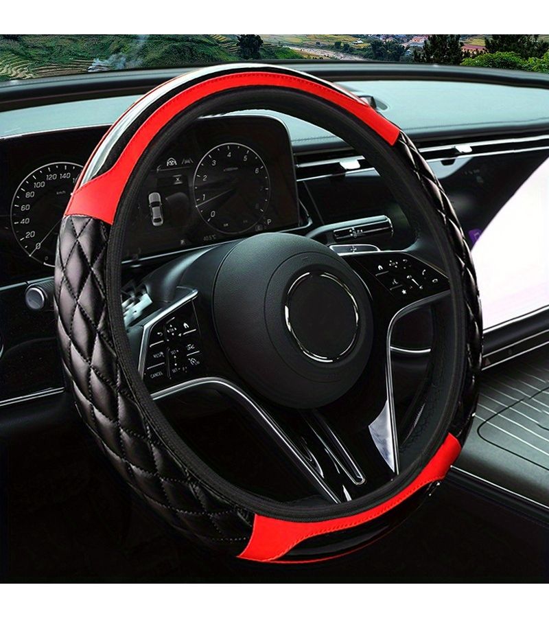 Purple Carbon Fiber Steering Wheel Cover Anti Slip Racing Nano Wear Resistant Smooth Grip - Image 1