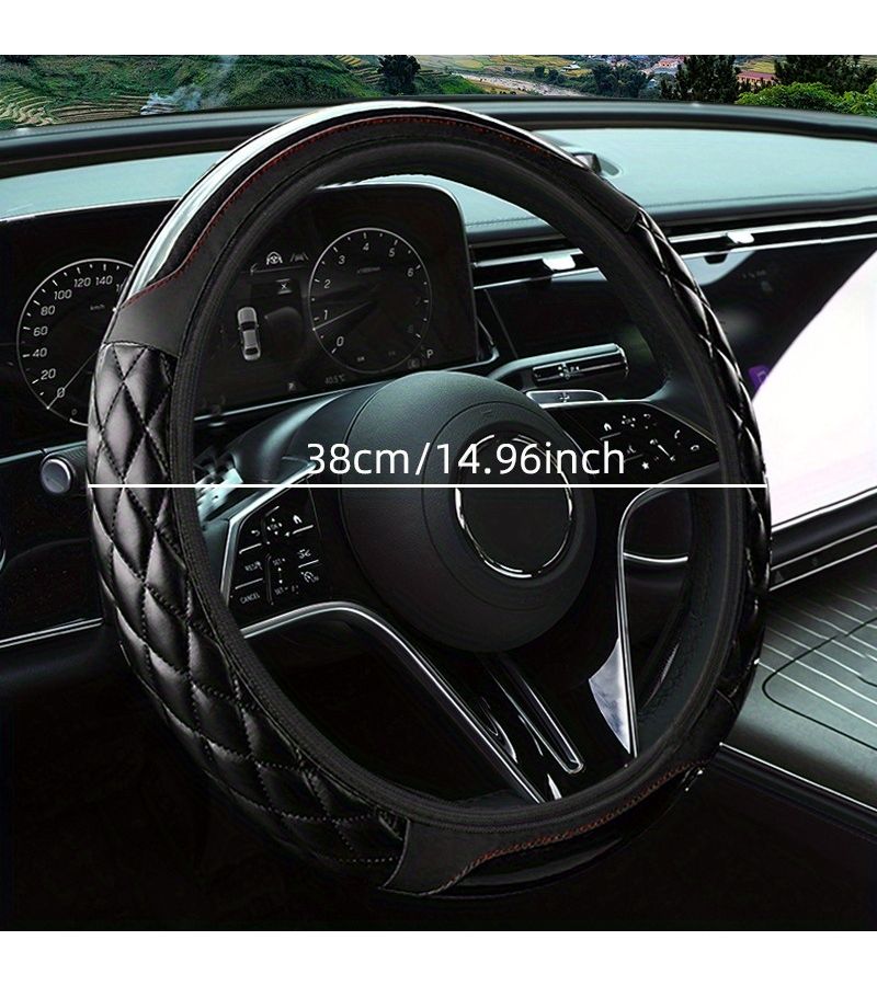 Purple Carbon Fiber Steering Wheel Cover Anti Slip Racing Nano Wear Resistant Smooth Grip - Image 2