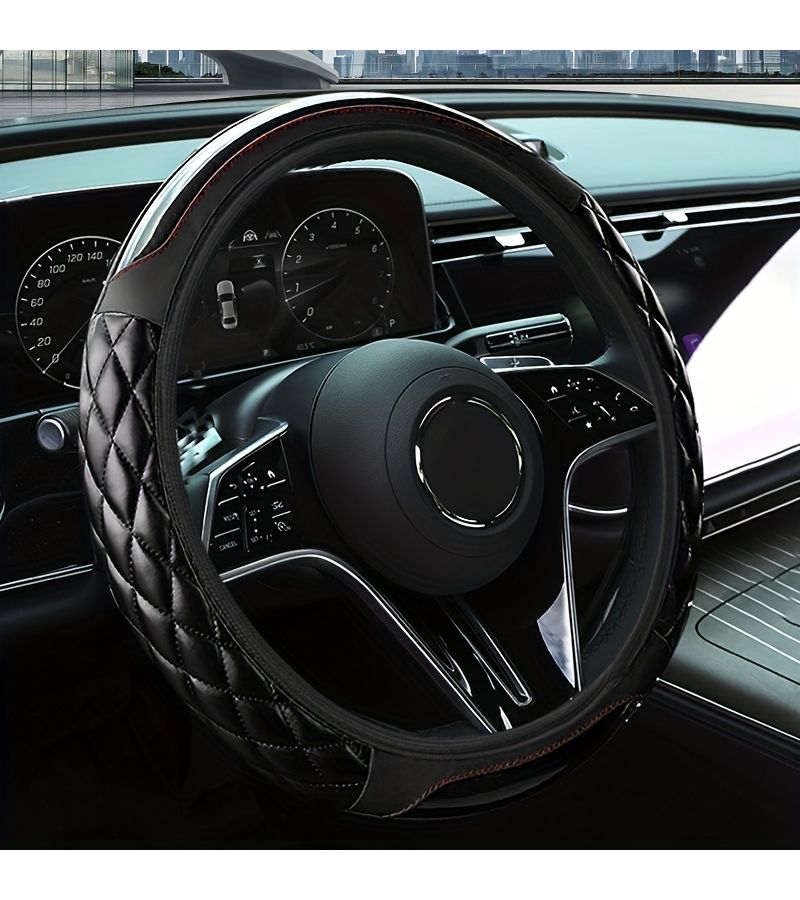 Purple Carbon Fiber Steering Wheel Cover Anti Slip Racing Nano Wear Resistant Smooth Grip - Image 4