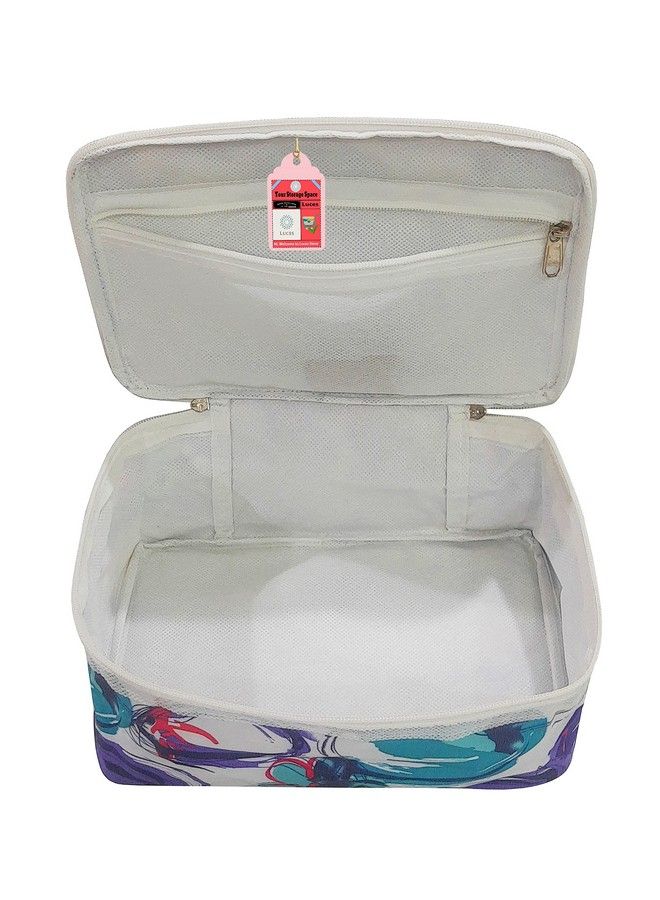 Luces Fabric Women Makeup Storage Box Travel Vanity Artist Storage Bag Zipper Pouch Cosmetic Utility Toiletry Wardrobe Organizer Jewellery Pouch Pack Of 1 Multicolor  - Image 3