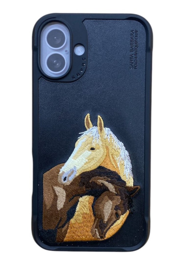 Santa Barabara Polo Santa Barbara Isidor Series Polo Leather Case iPhone 16 Plus – Black - Image 1