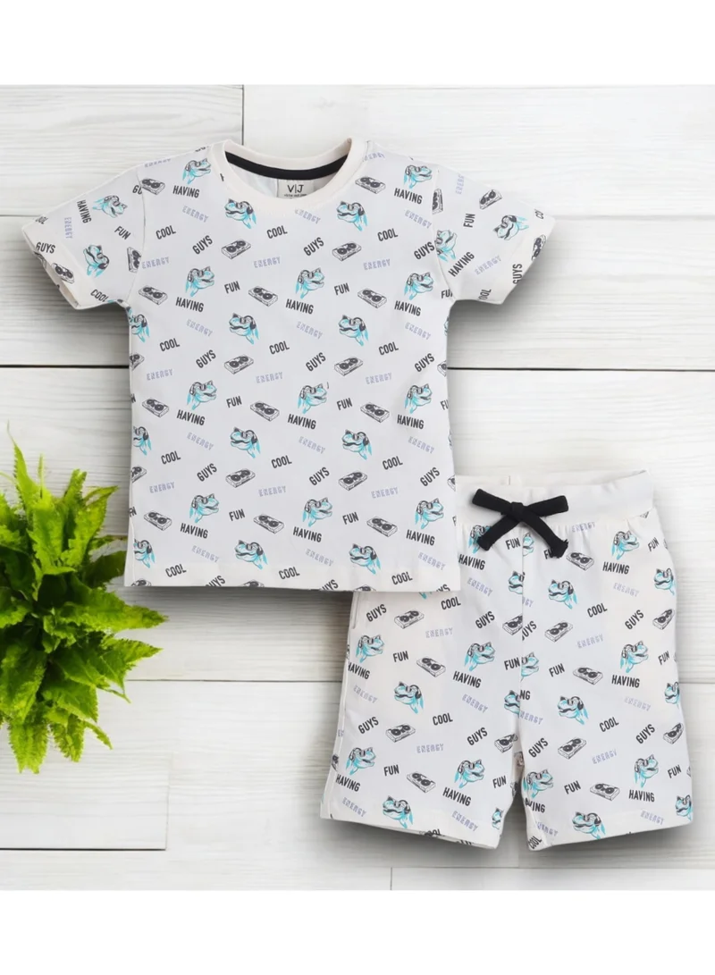 victor and jane Victor and Jane - All-Over Printed T-shirt and Shorts Pyjama Set