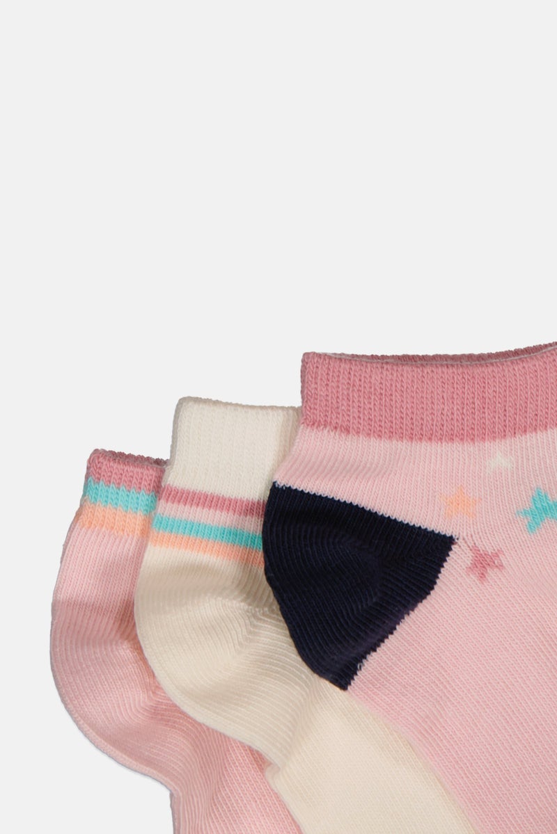 bebe Toddlers Girl 3 Pairs Stripe Ankle Socks, Multicolor  - Image 3