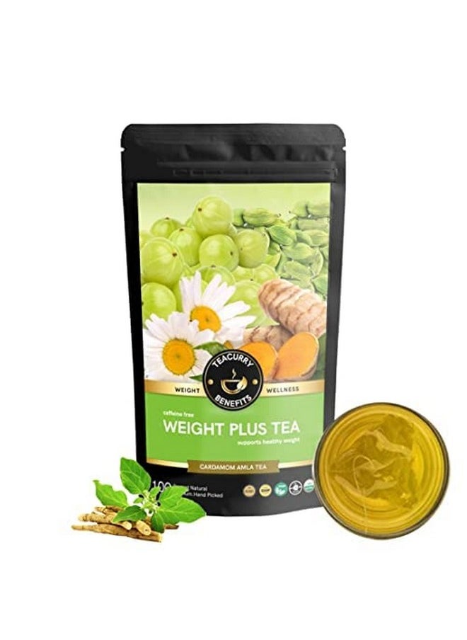 TEACURRY - Weight Gain Tea - Weight Plus Tea Helps To Increase Weight And Mass - For Both Men, Women ((100 Grams, Pack Of 1 Months) + Infuser) - Image 1