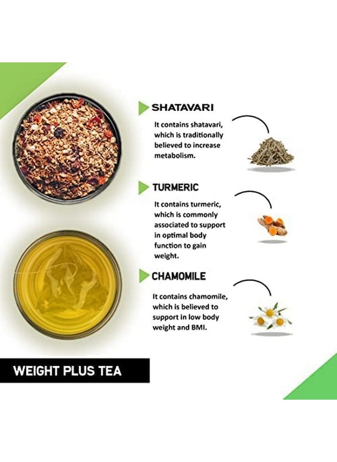 TEACURRY - Weight Gain Tea - Weight Plus Tea Helps To Increase Weight And Mass - For Both Men, Women ((100 Grams, Pack Of 1 Months) + Infuser) - Image 1