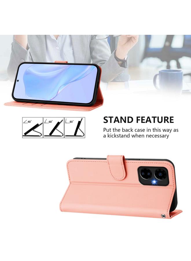 زبون جراب لهاتف Boost MobIle Celero 5G 2024 / 3 5G جراب هاتف من الجلد بلون سادة مع حبل - Image 3