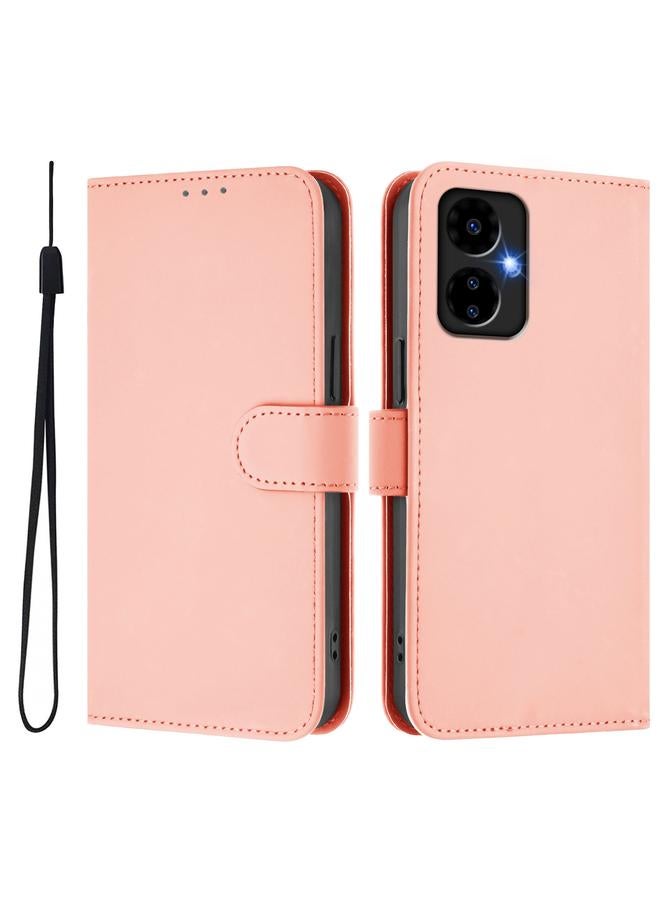 زبون جراب لهاتف Boost MobIle Celero 5G 2024 / 3 5G جراب هاتف من الجلد بلون سادة مع حبل - Image 2