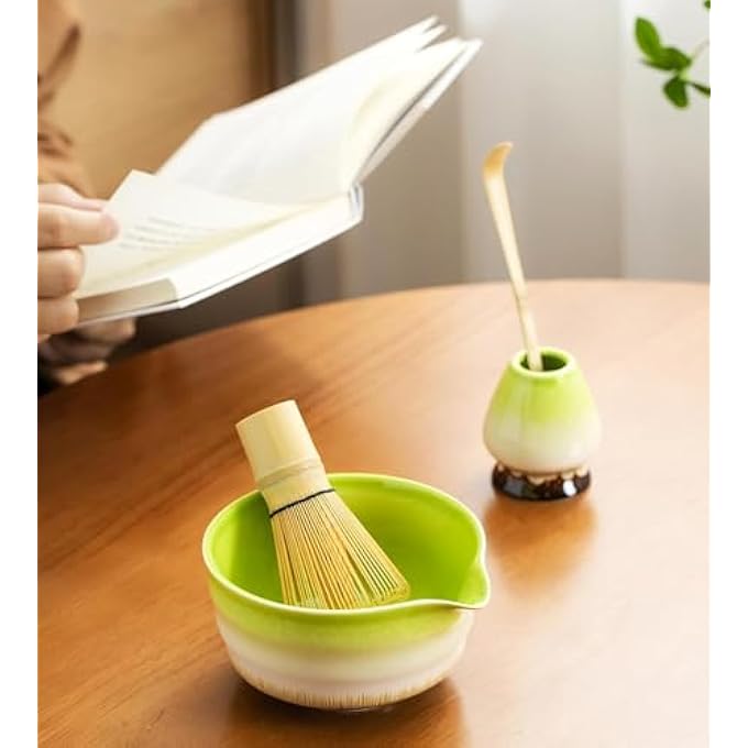 BAOLY Matcha Tea Set 4PcsJapanese Tea Set Includes Matcha Bowl With Spout Matcha Whisk Holder Bamboo Matcha Whisk And Bamboo ScoopPerfect Set To A Traditional Of Matcha - Image 3