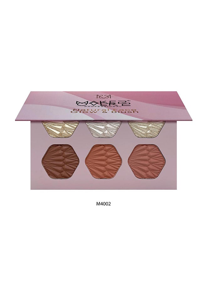 ميك اوفر22 باليت الوجه الطبيعي اضاءة وبلاشر -M4002 - Image 1