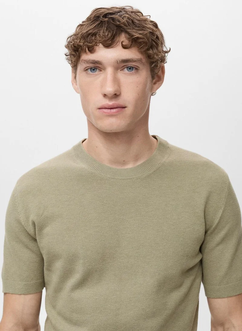 Mango Man Cotton fine-knit t-shirt