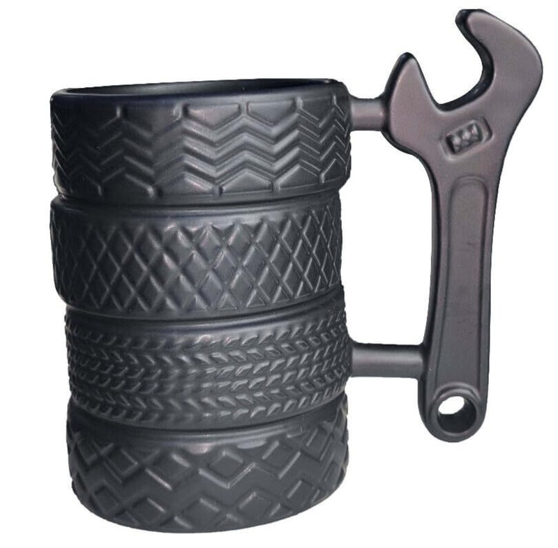 EXIGENT Tire Car Mechanics Ceramic Coffee Tea Cup Mug Collectible 12 OZ Wrench