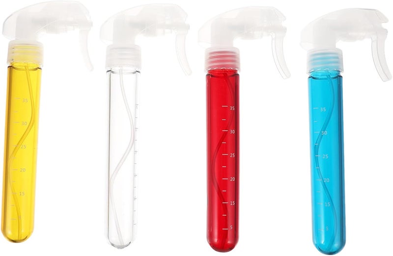 4pcs Hair Treatment Spray Bottles Set Blue Yellow Red Continuous Mister for Salon Hair Styling and Home Cleaning - Image 1