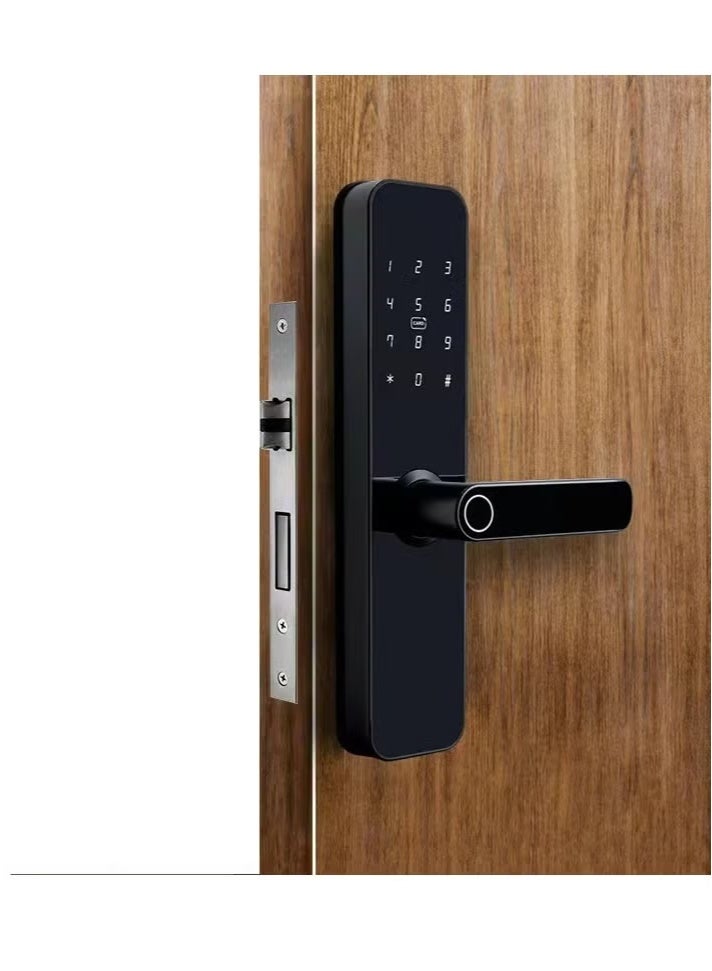 تي تي لوكس قفل باب خشبي TTLOCK H1، لوحة جرافيتي، 28 لغة، قفل ذكي بكلمة مرور ببصمة الإصبع (مع بصمة الإصبع) - Image 3