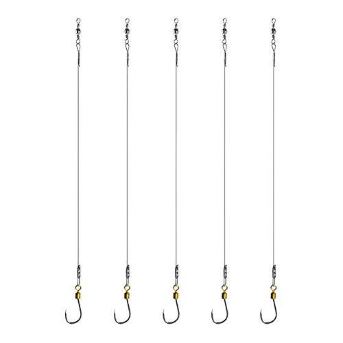 Dyxssm Fishing Hooks and Leader, Fishing Rigs Hook Line Stainless Steel Fishing Rigging Wire Hooks (6#, Style-A: 1 Hook rig) - Image 1