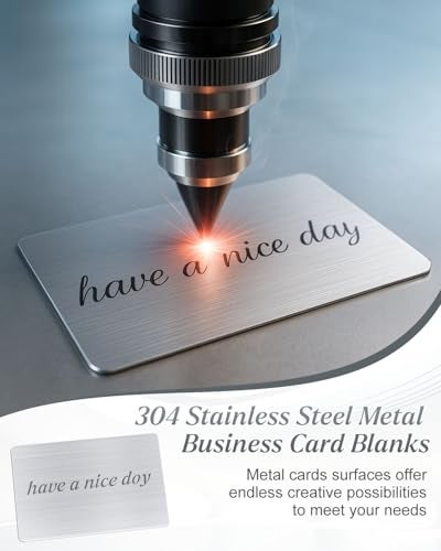 AOKLIT 50 pcs 304 Stainless Steel Metal Business Cards Blanks, 3.4 x 2.1 Inch Thickness 0.5 mm Metal Card Laser Engraving Steel Plates for Business House Customer DIY Gift - Image 4