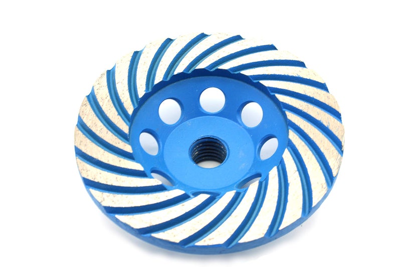 TEMO 4 Inch Diamond Turbo Segment Grinding Cup Wheel 5/8 Inch Thread Arbor for Marble Tile Concrete and Rock - Image 1
