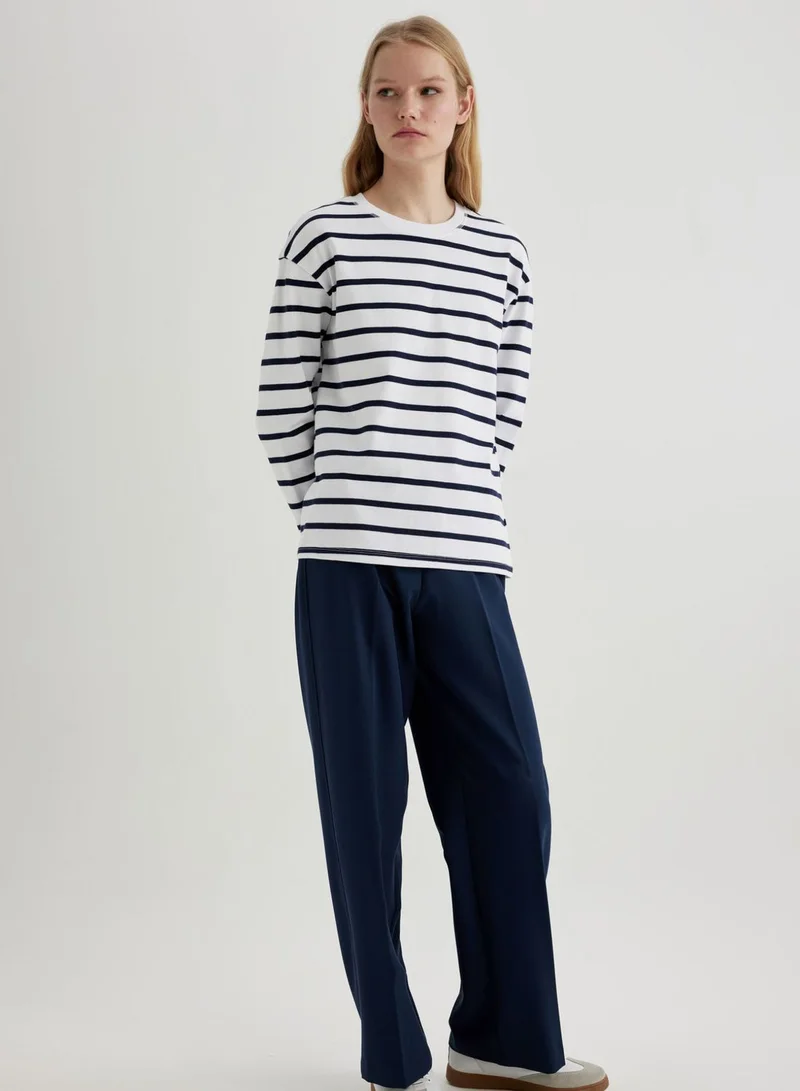 ديفاكتو Regular Fit Cotton Long Sleeve T-Shirt