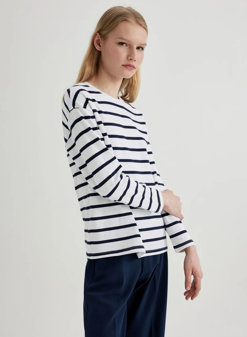 ديفاكتو Regular Fit Cotton Long Sleeve T-Shirt