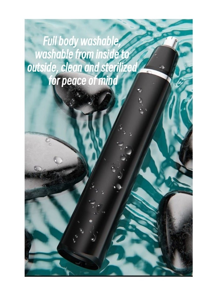 URINGO Portable Multifunctional Electric Nose Hair Trimmer USB Rechargeable Nose Hair Trimmer Unisex Nostril Removal Nose Hair Nose and Ear Trimmer with LCD Display Black  - Image 4