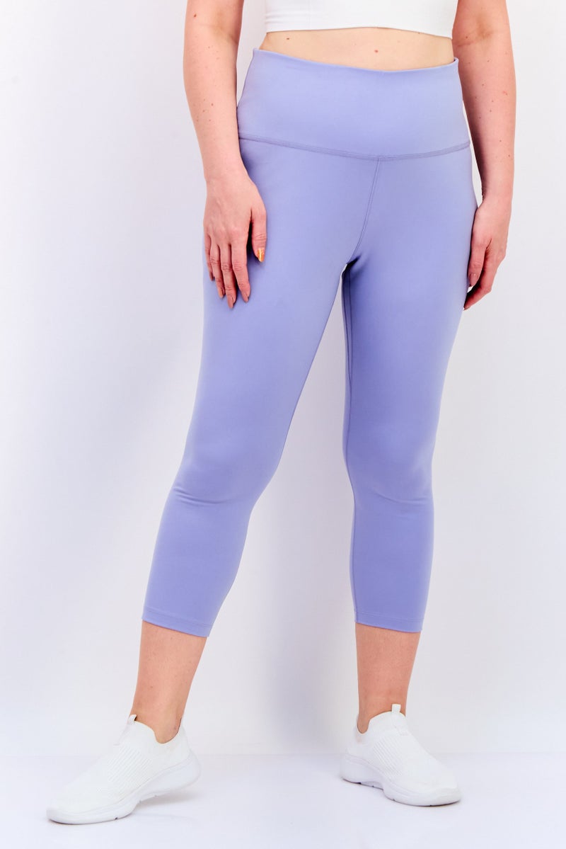 Nike Women Dri Fit Brand Logo Training Crop Tights, Light Lavender - Image 1