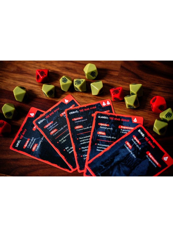 Renegade Game Studios Werewolf: The Apocalypse 5th Edition Roleplaying Game Dice & Form -Card Set - RPG Accessory, Contains 17 Dice & 5 -Cards  - Image 5