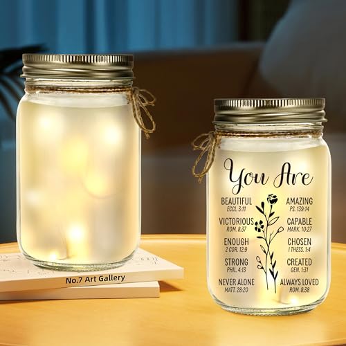 Keraoo Mason Jar Night Light - Home Decoration Lights, Birthday & Mother's Day Gift for Her - Image 3
