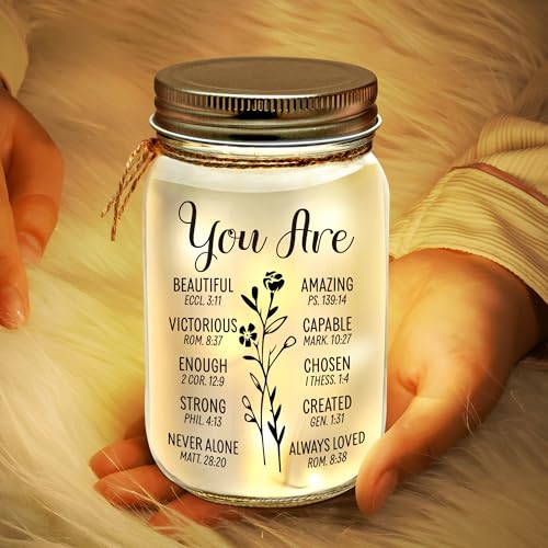 Keraoo Mason Jar Night Light - Home Decoration Lights, Birthday & Mother's Day Gift for Her - Image 1