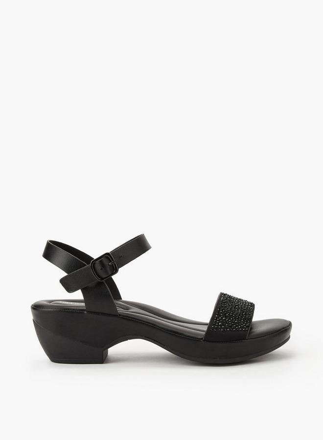 لو كونفورت صنادل نسائية بحزام للكاحل مزينة - Image 1