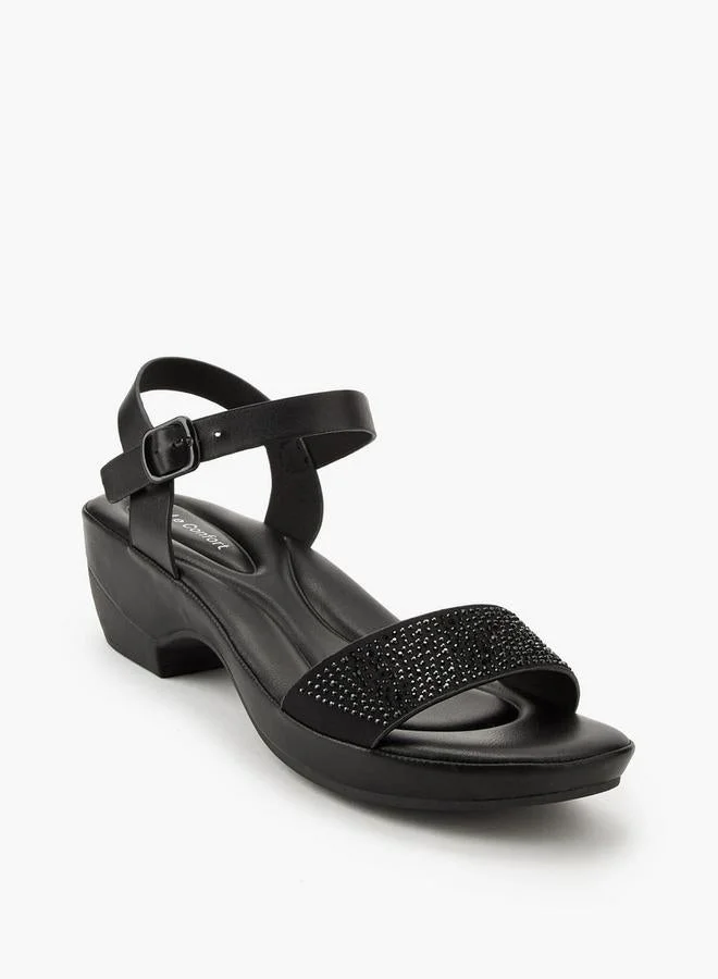 لو كونفورت صنادل نسائية بحزام للكاحل مزينة