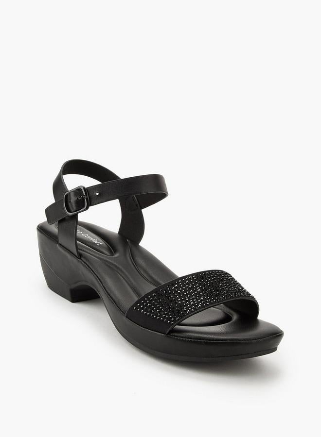 لو كونفورت صنادل نسائية بحزام للكاحل مزينة - Image 2