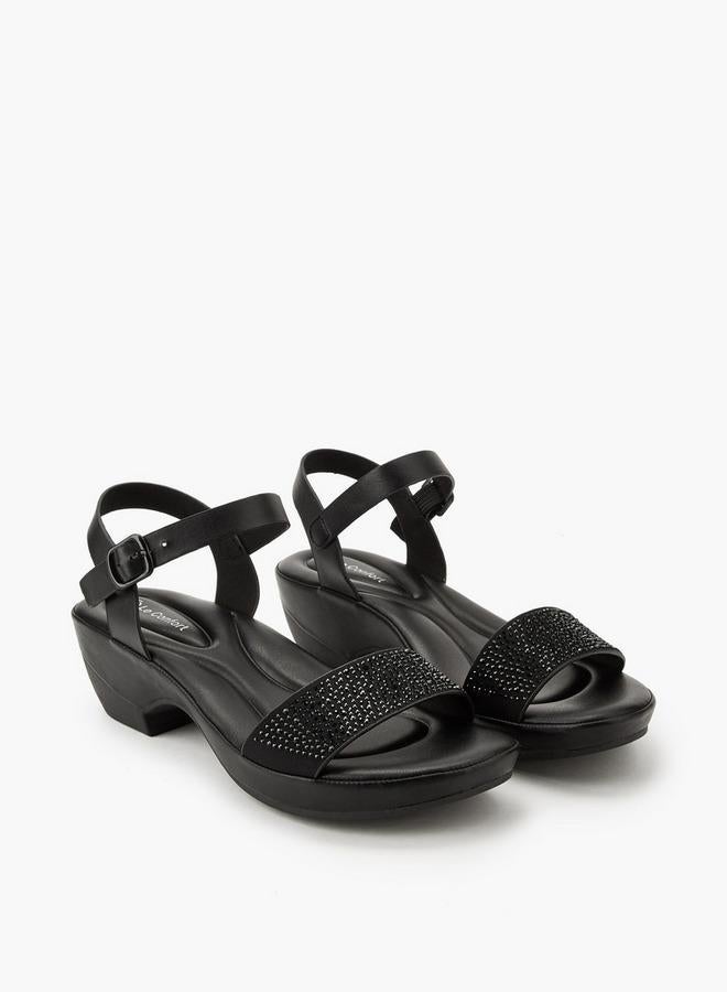 لو كونفورت صنادل نسائية بحزام للكاحل مزينة - Image 3