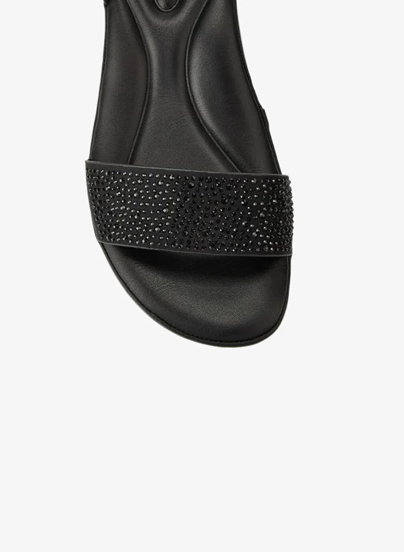 Le Confort BLACK Women Embellished Ankle Strap Sandals for Women | Best Price UAE