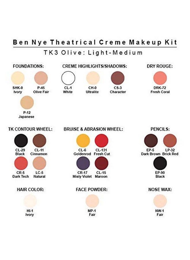 Ben Nye Theatrical Creme Makeup Kit TK-3 - Image 2