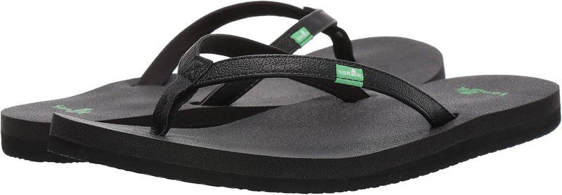 Sanuk Womens Yoga Joy Core  Flip Flops for Women  Yoga Sandals For Women  Memory Foam Footbed  Thin Strap Black 5 - Image 4