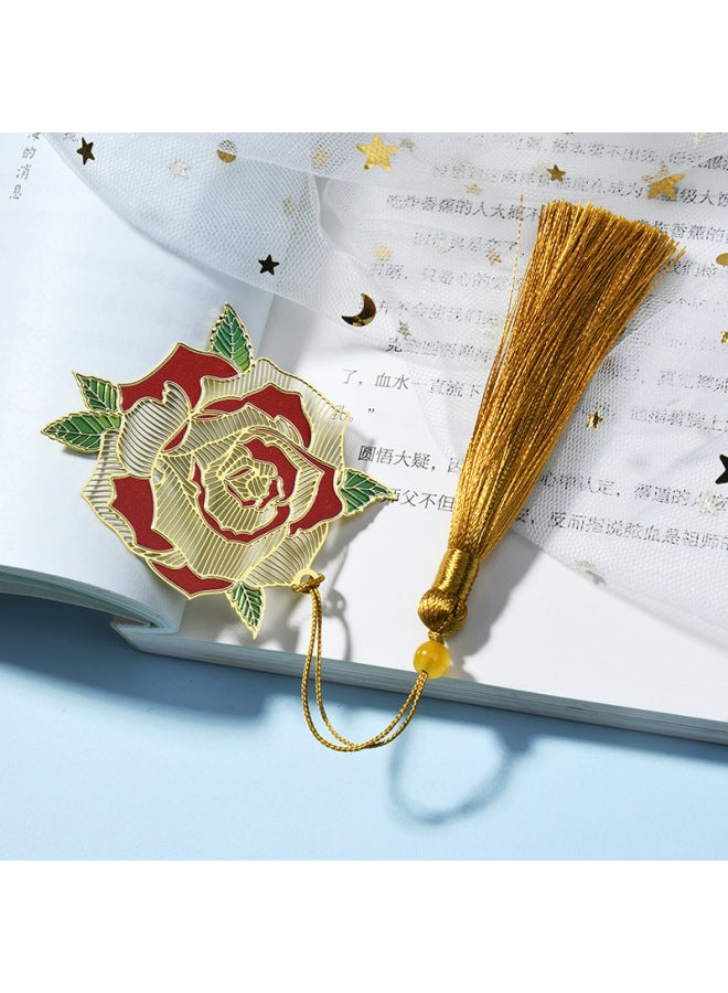 هيلبس إشارة كتاب معدنية مطلية مبدعة، طراز صيني كلاسيكي، بسلسة نحاسية، تصميم رجعي أنيق، هدية مثالية للطلاب ومحبي القراءة - Image 1